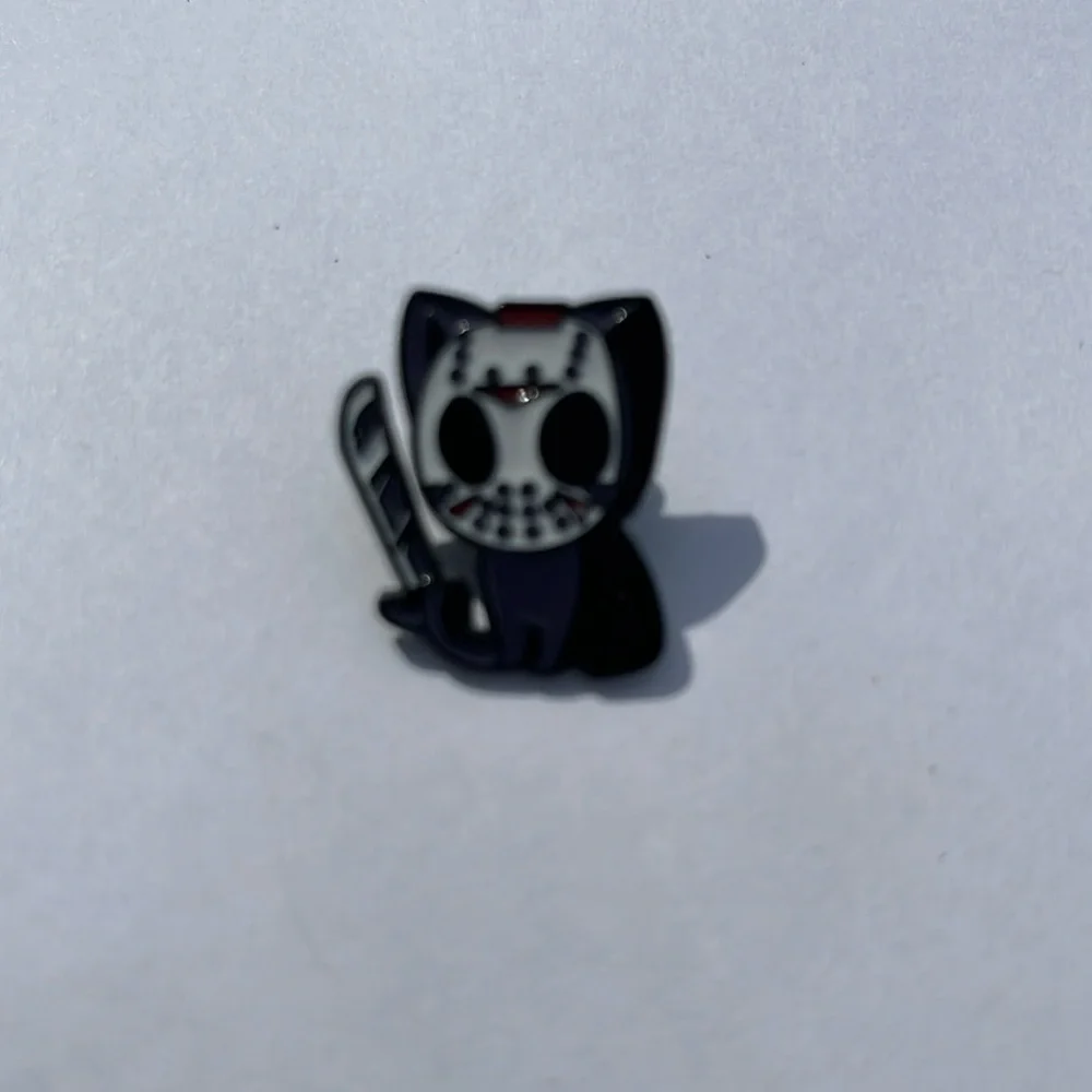 2/$14‎ cat Friday the 13 horror Halloween brooch lapel pin backpack pin hat pin
